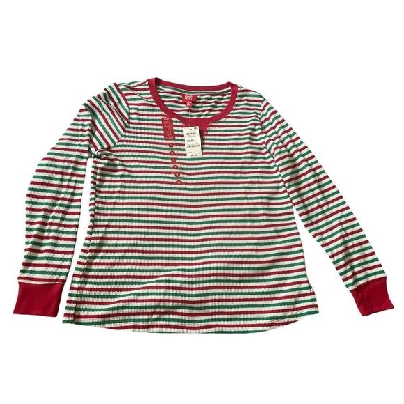 Family Pajamas Matching Women's Thermal Waffle Holiday Stripe Pajama Set small - Picture 4 of 7